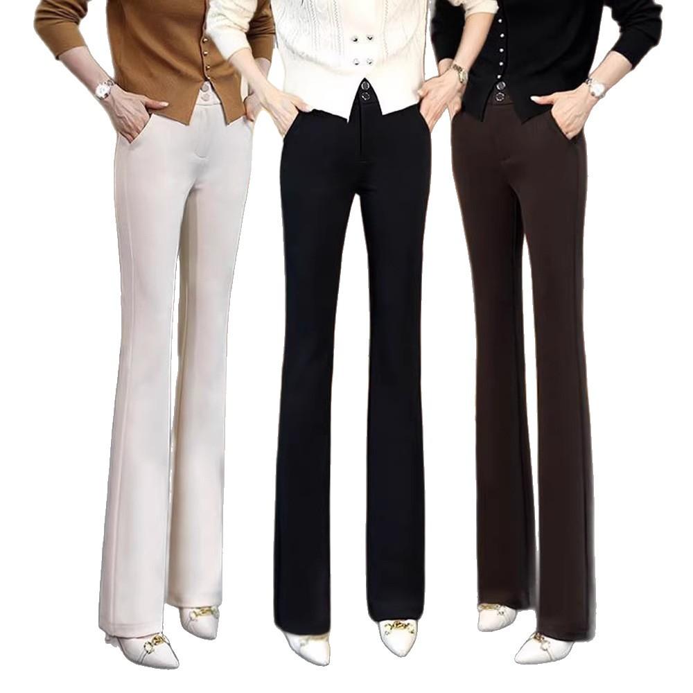 Fashion Versatile Thin and Drape Suit Micro-pull Pants Women's 1116 Summer Thin High-waisted Versatile Slim-fitting Flared Pants