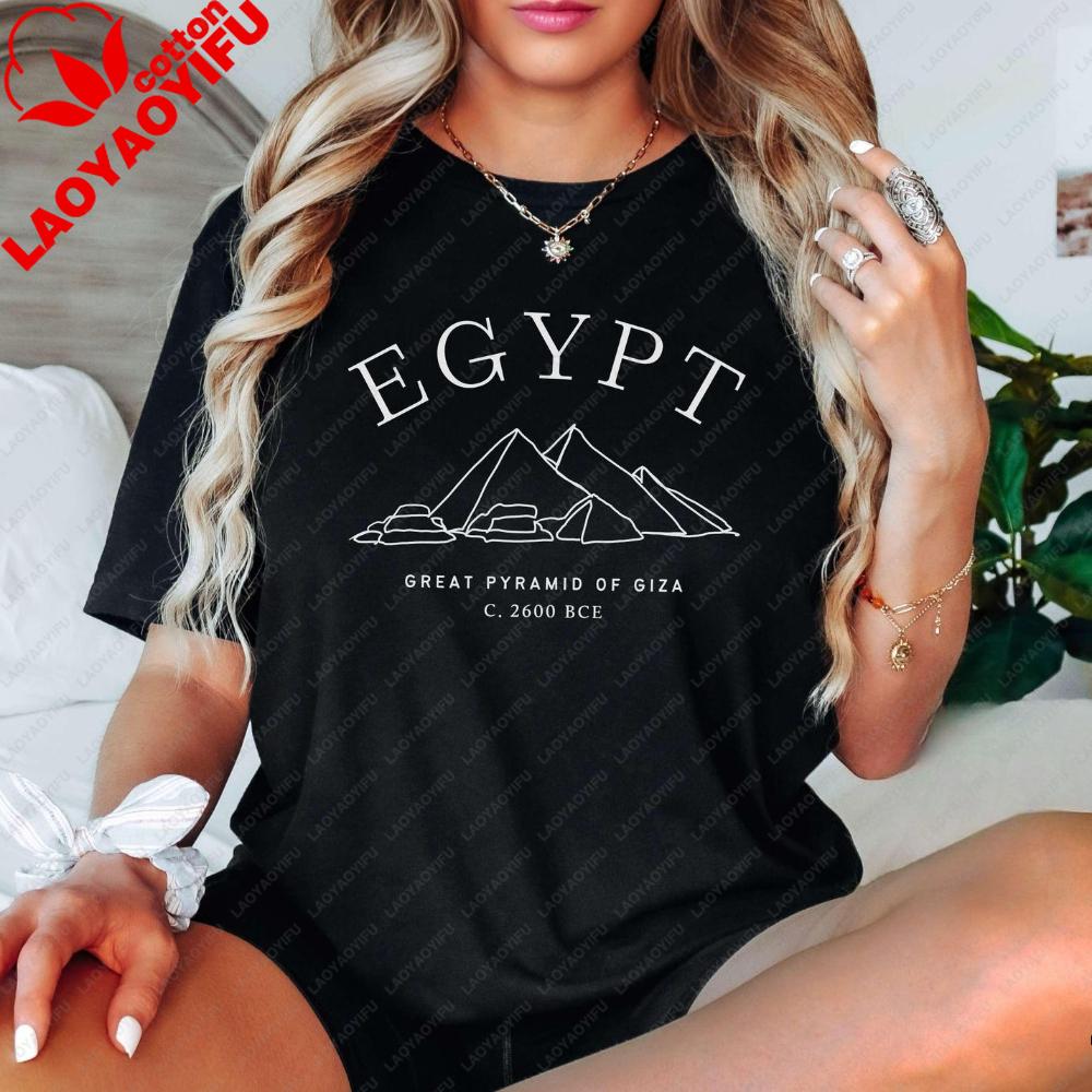 Great Pyramid of Giza Tshirt Egypt Unisex Tee Women Clothing Oversized T Shirt Gothic Graphic T Shirts Women Clothes Harajuku