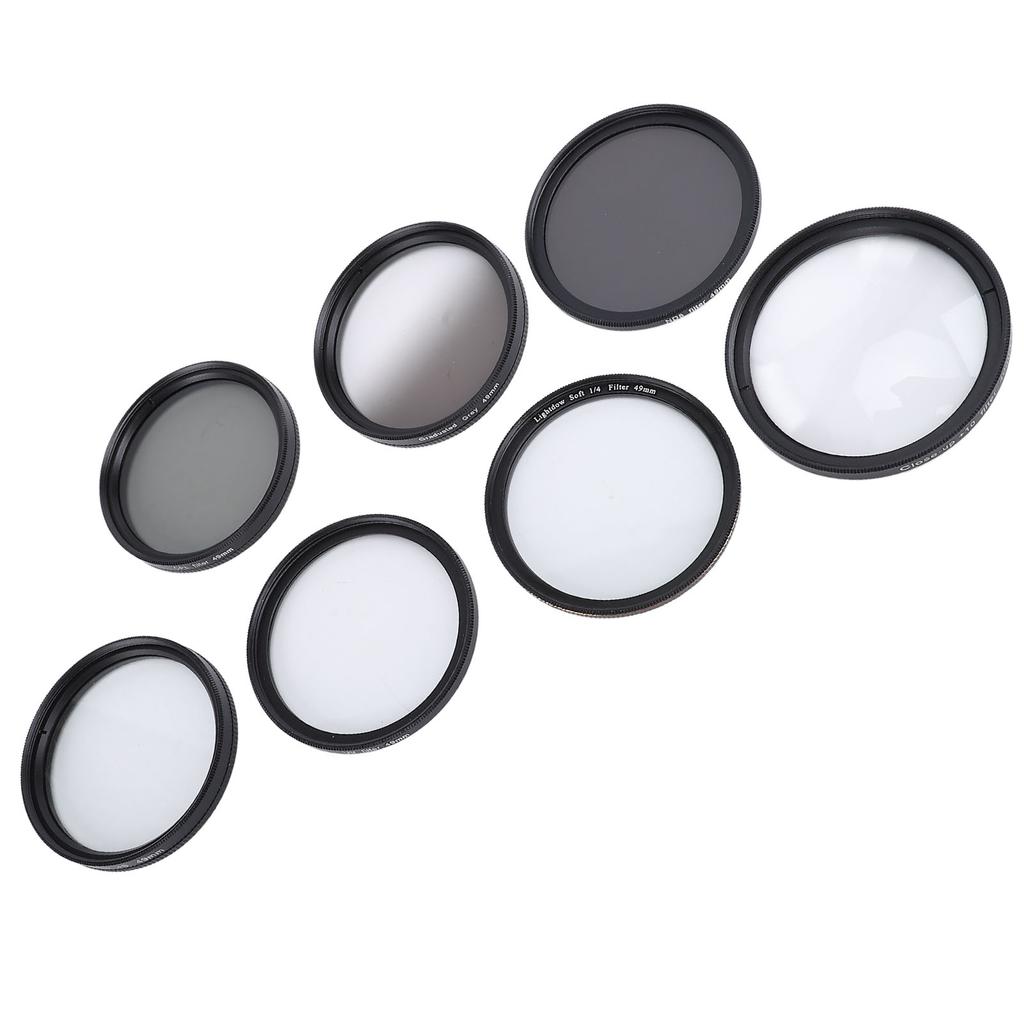 Camera Lens Filter Kit UV CPL ND8 Soft White Graduated Grey 10X Macro 6 Points Star Filter Set for Photography
