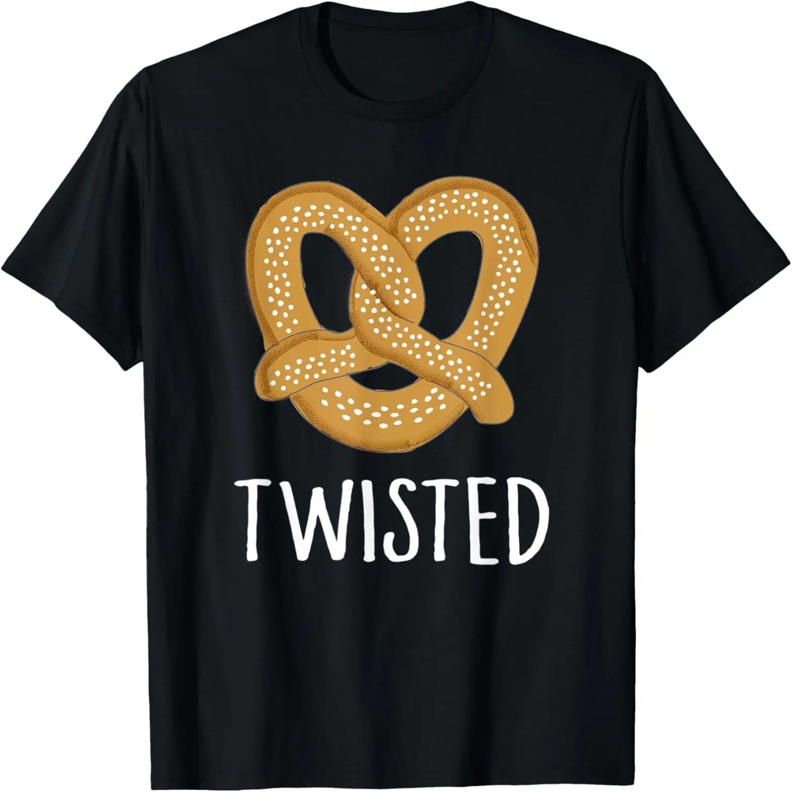 

Twisted Pretzel Illustration Graphic T-Shirt XXXXXL чёрный