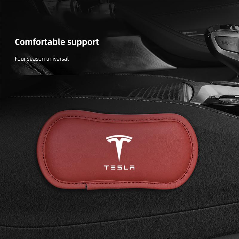 Auto Interieur Been Kniekussens Leer Zacht Kussen Accessoires Voor Tesla Model 3 Model S Model X Model Y Cybertruck Roadster SpaceX