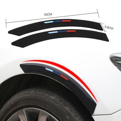 40 X 3.8CM Car Wheel Rim Eyebrow Protector Wheel Arch Mouldings Rubber Stickers Decorative Strip Bumper Protector Guard