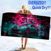 Car Posters Print Beach Towel, Large Soft Quick Dry Towel for Beach Camping Swimming