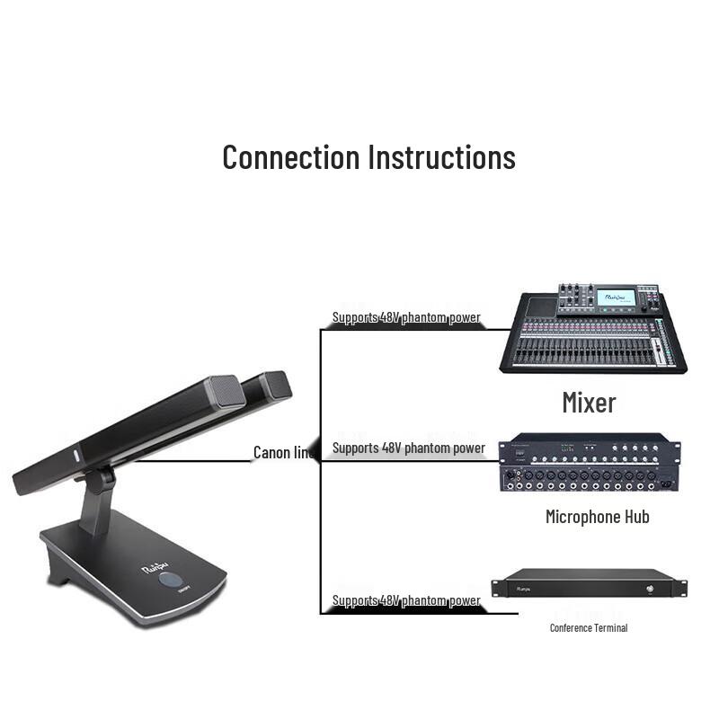 Runpu RP-YXD850 Wired Desktop Gooseneck Condenser Conference Microphone (CN version)