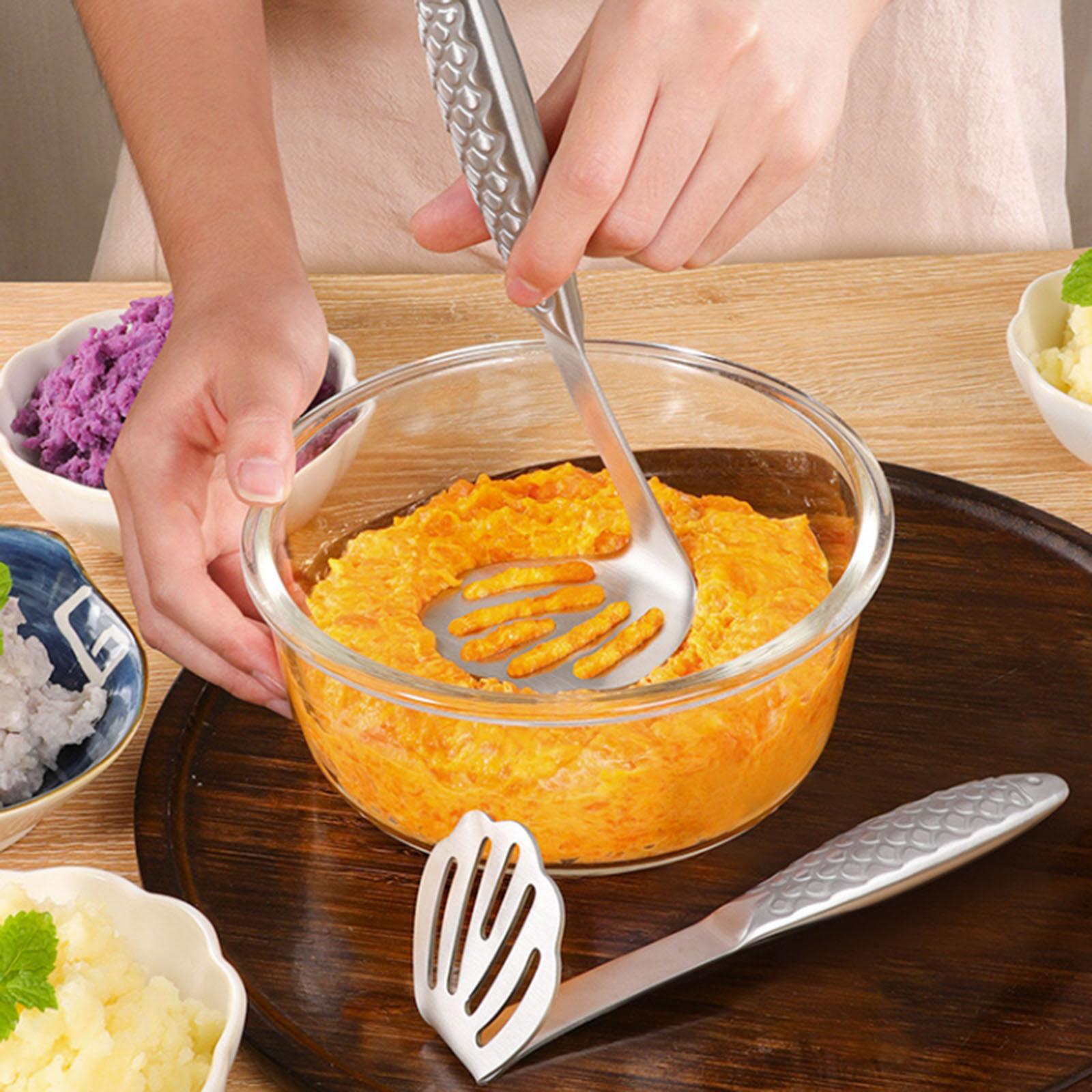 Potatoes Masher Stainless Steel Mashed Potato Masher Heavy Duty Easy Grip Effortless Garlic Stainless Steel Kitchen Aid серебряный