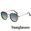 Fashionable Punk Sunglasses Men's Metal Polygonal Large Frame Trendy Sunglasses Outdoor Sun Protection and Sunshade Glasses