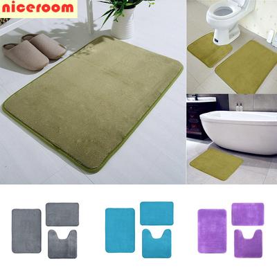 U Shaped Memory Foam Bath Mats Toilet Mat Bathroom Coral Fleece Carpet Home De Sfhs Org