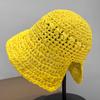 Foldable sun hat beach hat summer straw weaving women's small fresh sun protection hat outdoor travel vacation bucket hat