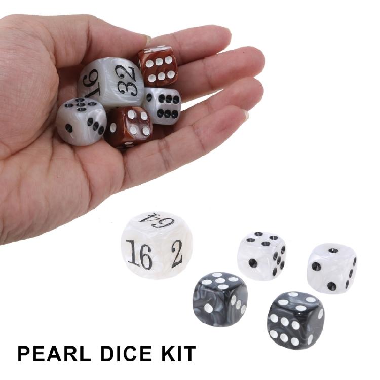 Elegant Pearlized Dices for Game Enthusiasts Acrylic Gaming Dices Accessories Classical Pearls Dices Set for Backgammon
