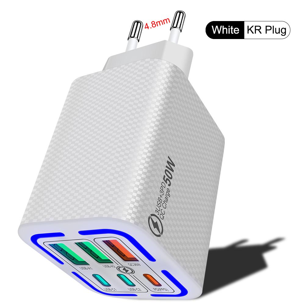 

Mini 50W PD Fast Charger Cube для iPhone 15 Pro/телефонов Android — карманный, защита от перегрева, глобальная версия, KR White