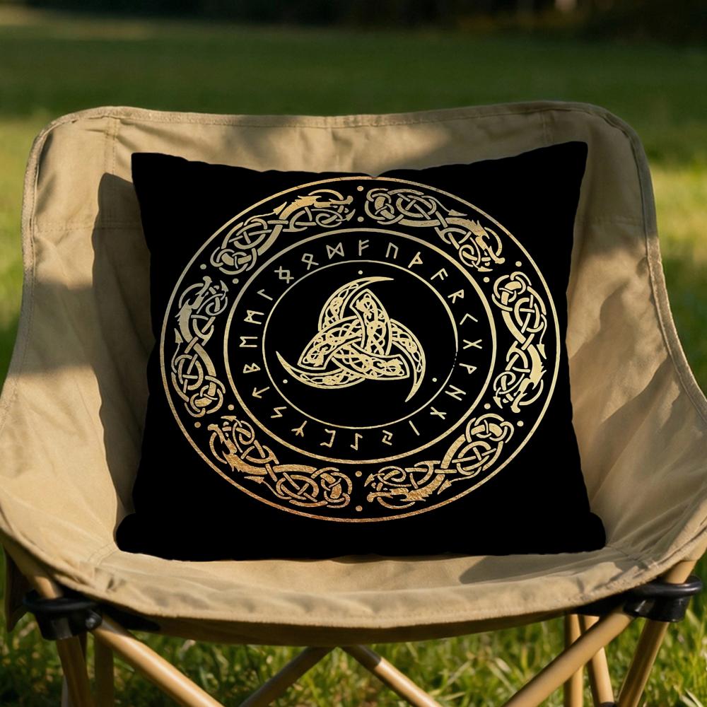 Viking Amulet Pattern Cushion Cover Soft Reversible Durable Pillow Cover MultiScene Use for Home Car Daily Comfort