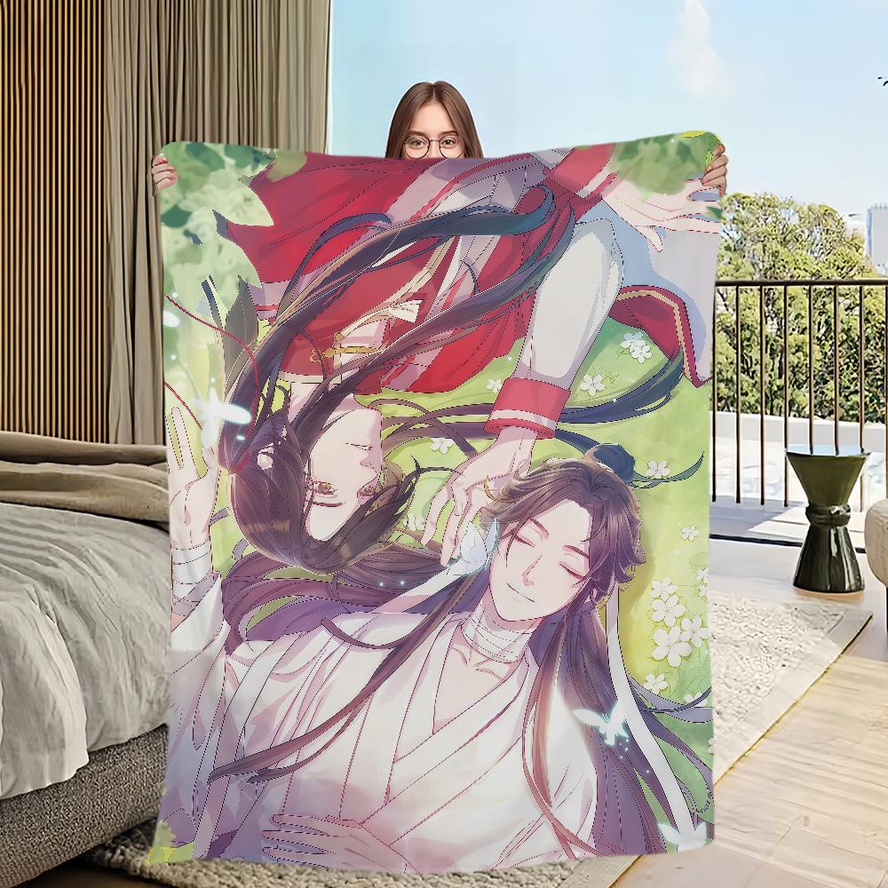 Anime Fanart Heaven Officials Blessing Blanket Flannel Warm Soft Plush Blanket Sofa Living Room Hogar Bedroom Travel Gift Home