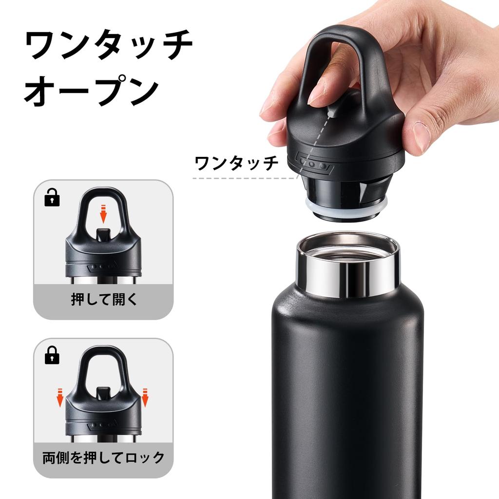 GIANXI 470mL Water Bottle, One-Touch Operation, Keeps Hot or Cold, Carbonated Drinks OK, Vacuum Insulated, Made of SUS316 Stainless Steel,