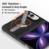 Magnetic Fold Bracket Phone Case For Iphone Duo Fold Leather 360° Rotating Stand For Magsafe Wireless Charging Back Cover