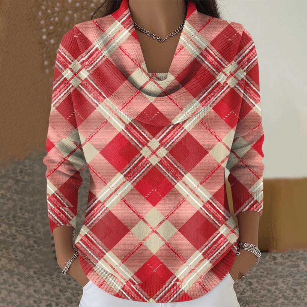 Dam Casual Och Moderiktig Rundhals Långärmad Tryckt Topp Tröja