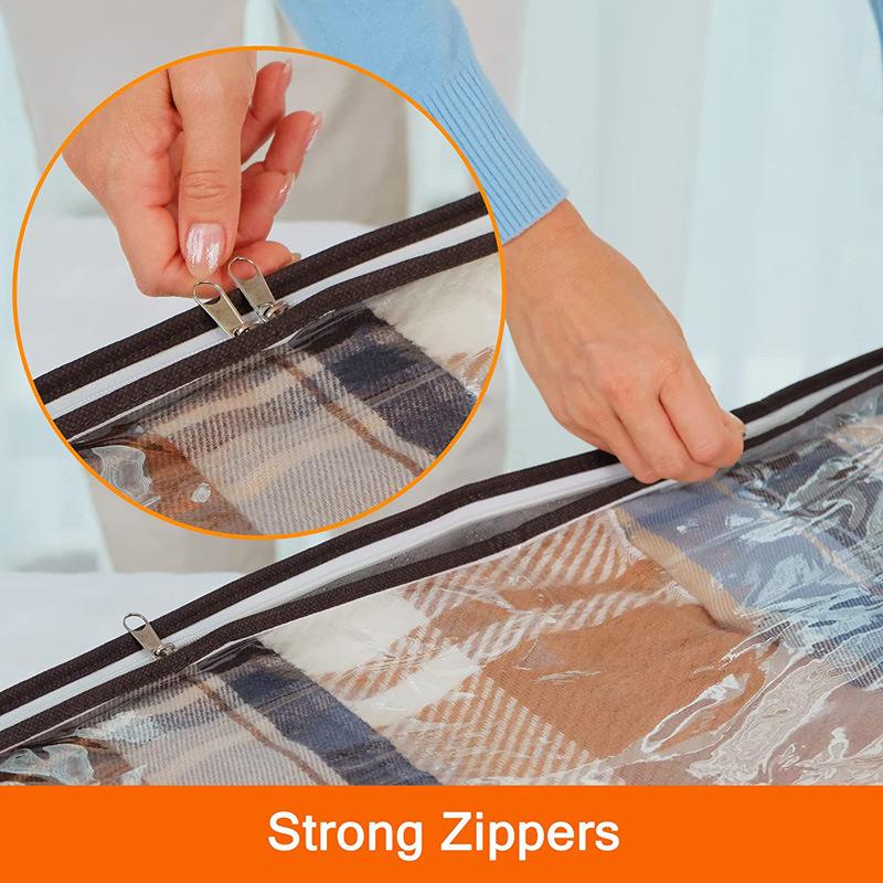 Underbed Storage Organizer Bag Foldable Quilt Bag Wardrobe Clothes Storage Box Dustproof Clothes Organizers Large Capacity Bags