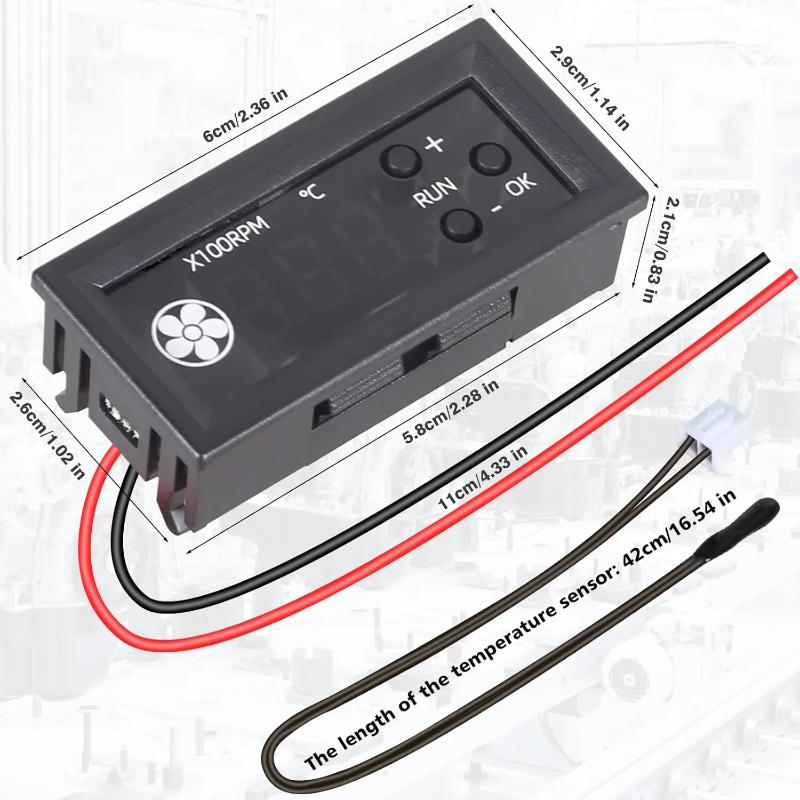 1 Set 12V3A Digital Display Temperature Speed Chassis Noise Reduction 4-wire PWM Fan Temperature Control Speed Controller
