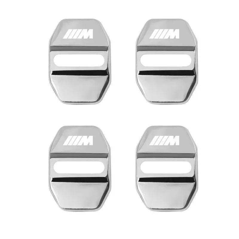 BAGV1 Car Sticker 4Pcs Titanium Alloy Car Door Lock Protective Cover For BMW E46 E90 E60 F30 F10 E39 E36 F20 G20 G30 E92 E87 E91 X5 E7