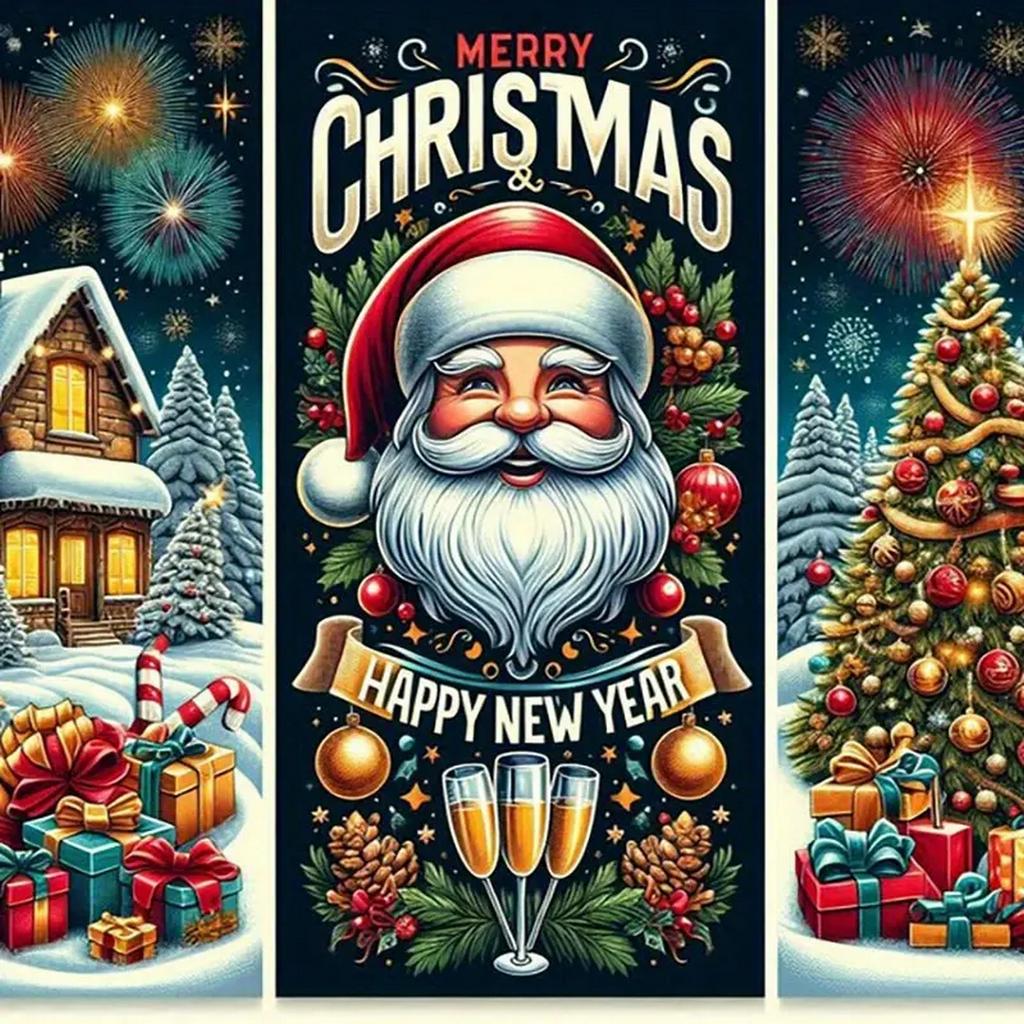 DIY Full Round Diamond Painting Cross Stitch Merry Christmas Santa Claus Snowman Home Decoration Arts Diamond Painting 5d Diamond Art Painting