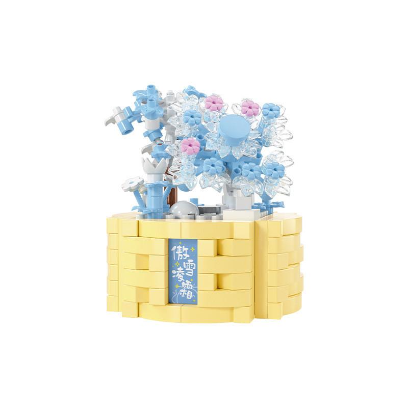 Flower Puzzle Potted Building Block Model Toy Children Jigsaw Decoration Plant