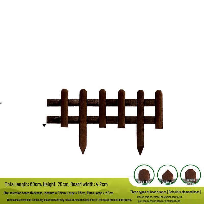 YEANTEEN Korrosionsschützender Holz-Gartenzaun