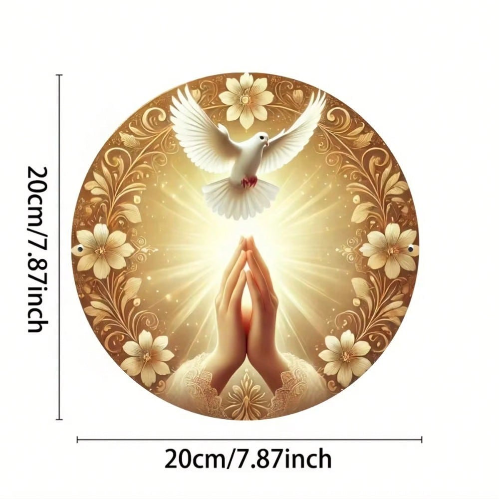 Religious Metal Wall Art Faith Sign 8 Inch Hand Painted Iron Panel разноцветный