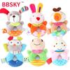 BBSKY Plush Rabbit Baby Rattle and Squeeze Toy