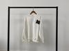 Early Autumn Off-White Women's Crew Neck Fleece Sweatshirt with Hand-Cranked Embroidery