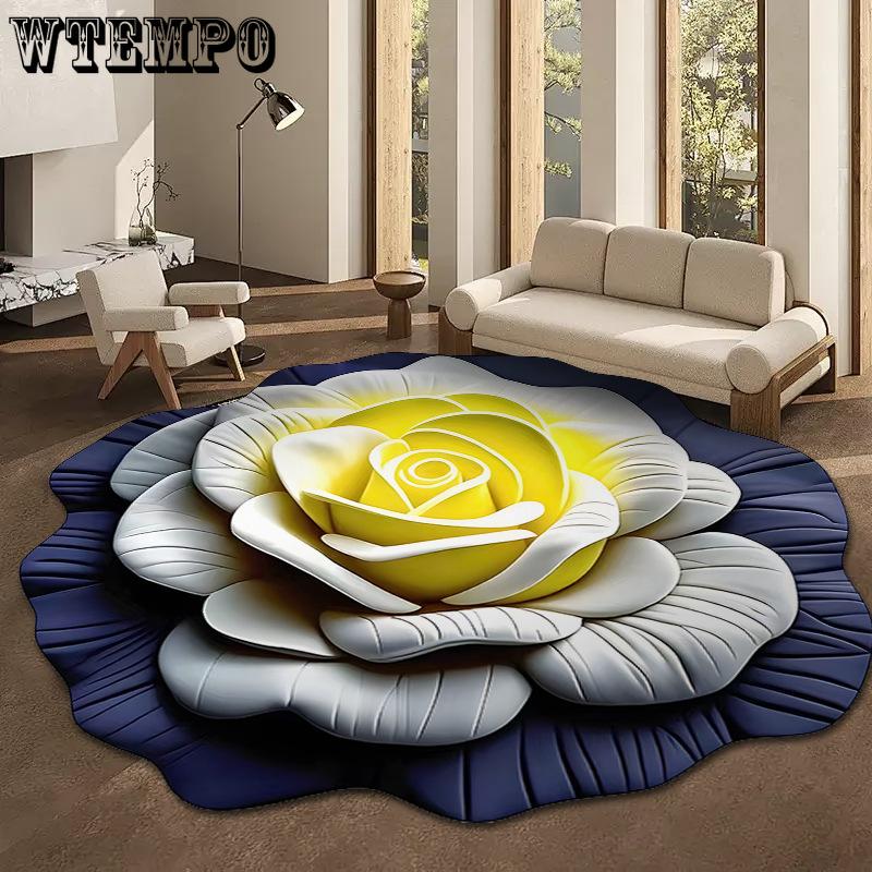 

Colorful Flower Mats Easy To Maintain Living Room Decor Mats Absorbent and Non Slip Floor Mats 40 * 40Cm