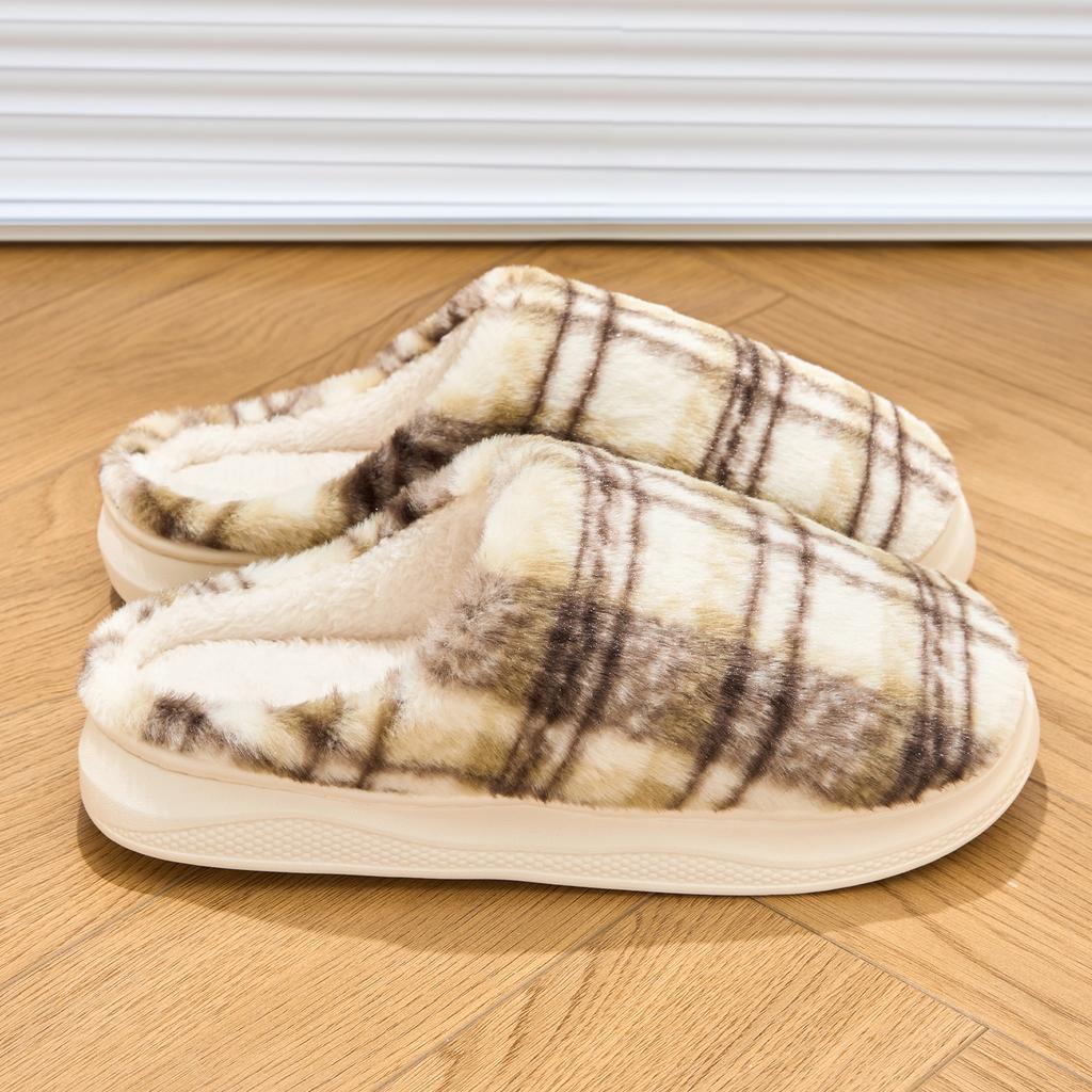 Platform Women Home Slippers Plush Warm Thick Bottom Slides Breathable Soft Non-slip Slippers Indoor Outdoor Men Casual Slippers