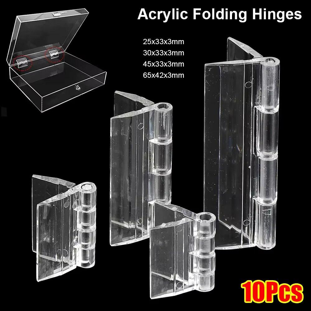10Pcs Clear Folding Hinge Acrylic Furniture Hardware New Door Hinges  DIY Cabinet Door Box