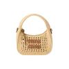 MIU MIU Seria Wander Curea de umăr detașabilă cu logo Închidere cu fermoar Geantă semilună din piele Geantă de umăr pentru femei Cognac natural 5BC125_2DO1_F0A5T_V_OOO