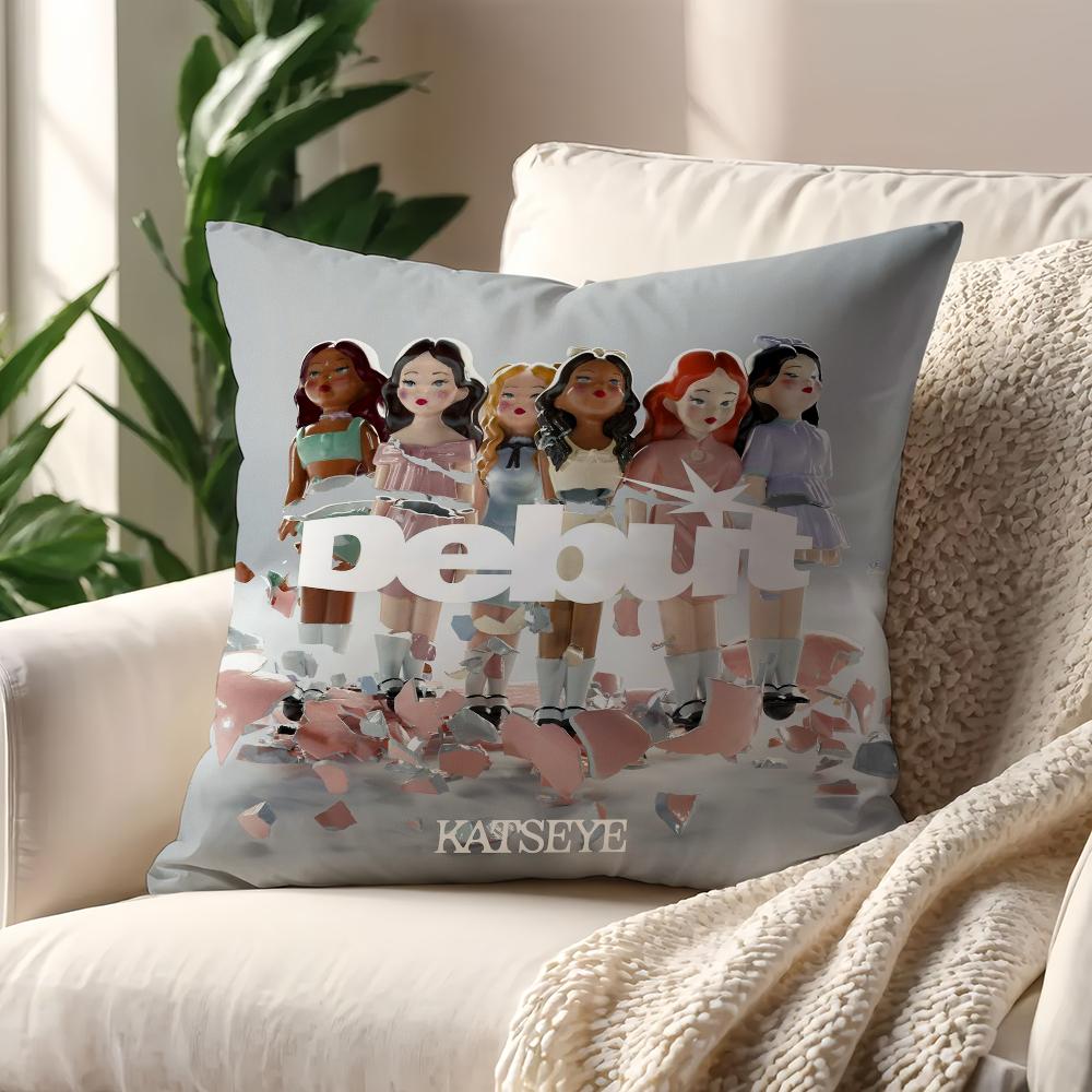 Kpop KKatseye cushion cover For Pillow Printing Sofa Decoration Home Car Room Coffee Shop Office Nordic Simplicity