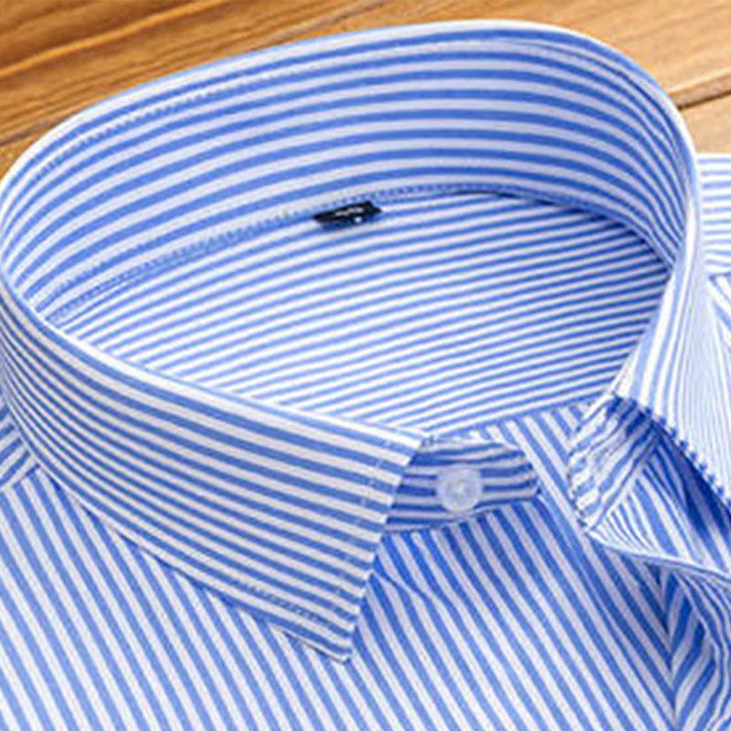 Herren Langarmhemd Frühling Sommer Business Casual Baumwolle bügelfrei hohe Qualität atmungsaktiv Mode Streifen neu