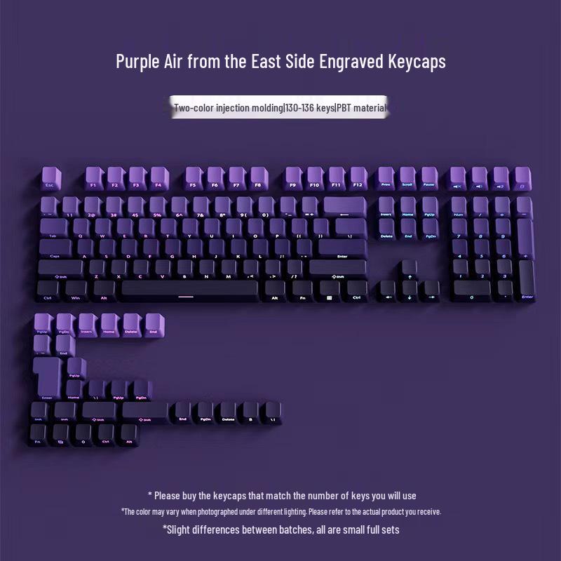 Polar Day Gradient Translucent Keycap Set with Micro-Dust Positive Engraving