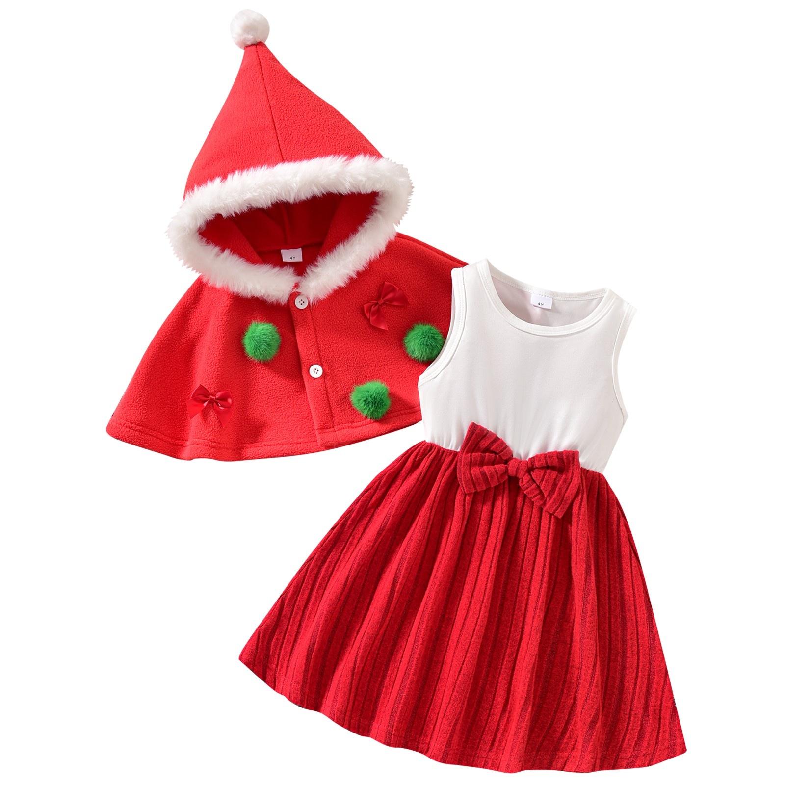 

Набор: накидка для рождественской вечеринки и платье в стиле пэчворк 24M красный