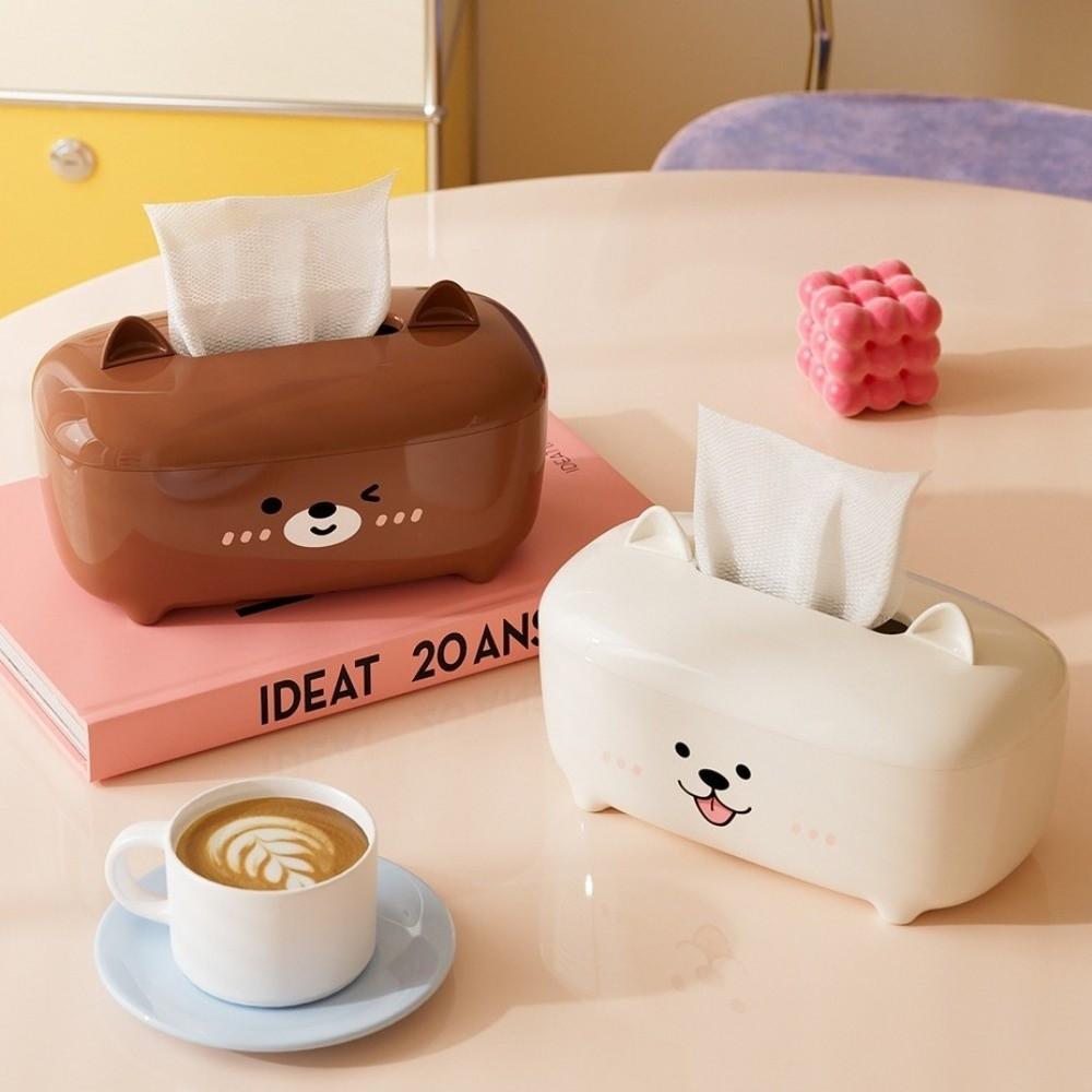 Cartoon Animal Tissue Box Non-Slip Base Thickened Paper Towel Holder Large Capacity Smooth Surface Napkin Container Desktop Use