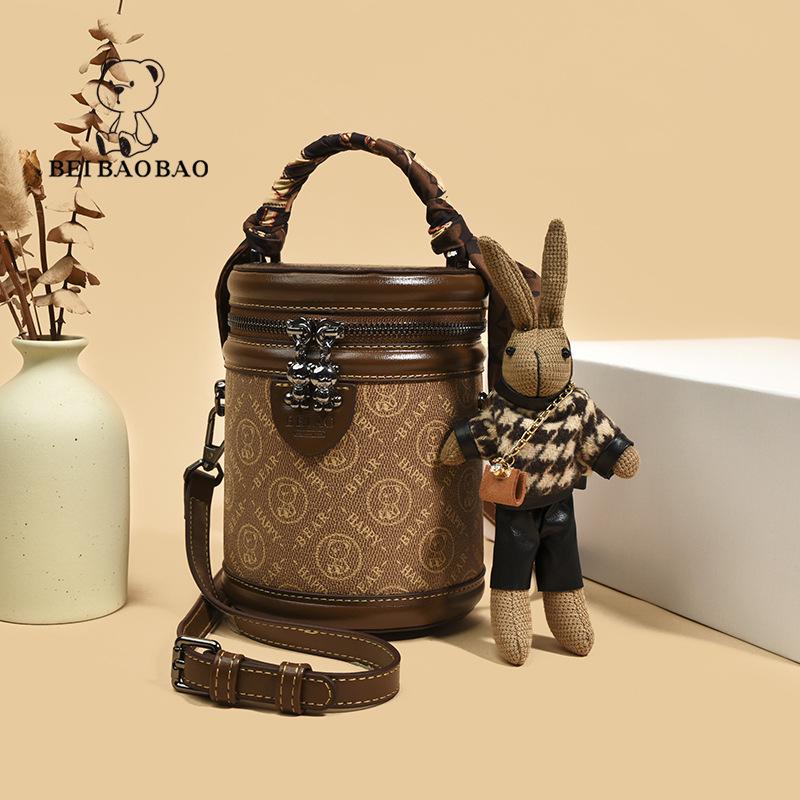 

Женский модный шелковый шарф 2025 года, сумка-ведро кроссбоди