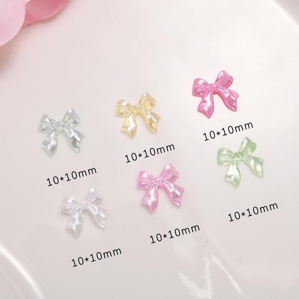 3D Pink Ribbon Bow Nail Accessories - Handmade DIY Wearable