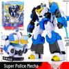 Mini Force 7 Super Agent King Power Patrol Transforming Robot Toy Model