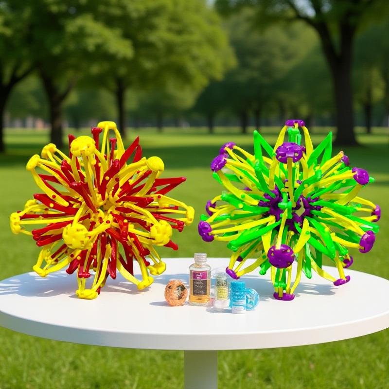 2pcs Stress Relief Breathing Ball Colorful Magic Toys Expandable Magic Ball Large Retractable Ball Toy Yoga Relaxation Gift