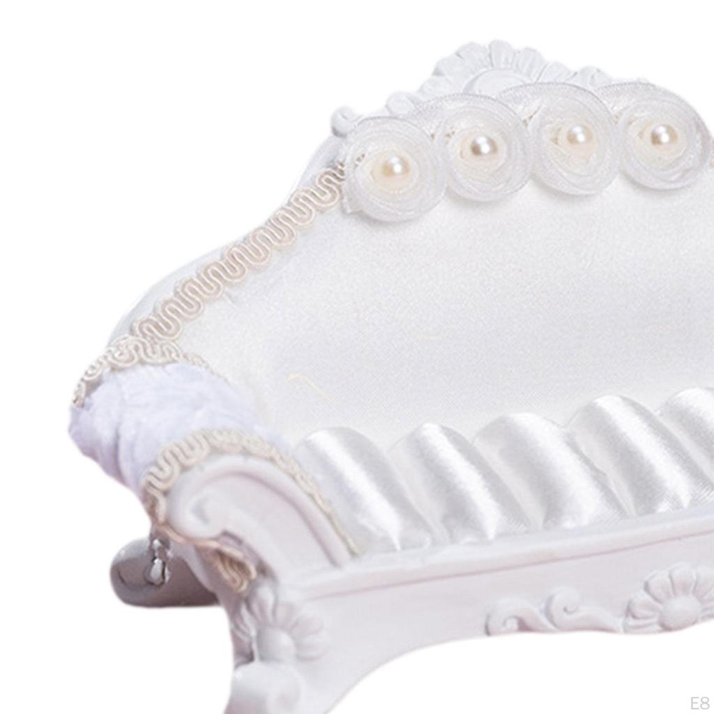 1/12 Dollhouse Long Sofa Miniature Model 14x8x5cm Realistic Furniture Accessories Versatile Ornament