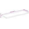 Table Top 140x40x3.8cm Rectangular Solid Acacia Wood Live Edge