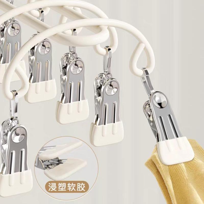 Multi-Clip Drying Rack Sturdy Socks Drying Rack Underwear Drying Rack Multifunctional Stainless Steel Laundry Hanger For Scarves