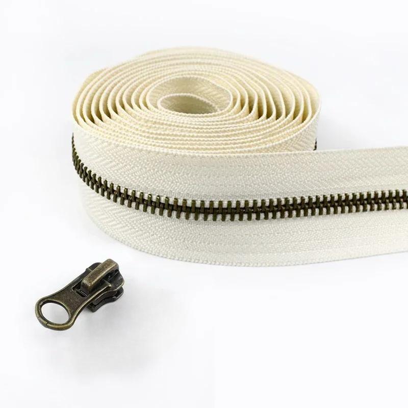 1/2/3/5M Meetee 5# Rollen-Metallreißverschlüsse mit Schiebern Tasche Schuhe Jacke Dekor Verschluss Reißverschluss nach Metern DIY Reparatur Nähzubehör