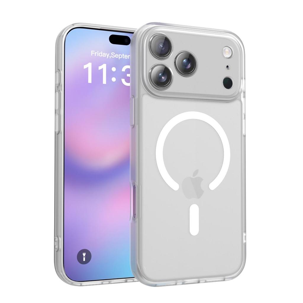 Magnetic Frosted Liquid Skin Feel Case for iPhone 16 Pro Max - Anti-Drop, Fine Hole Design