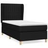 3128647 vidaXL Lit à sommier tapissier avec matelas Noir 90x190 cm Tissu