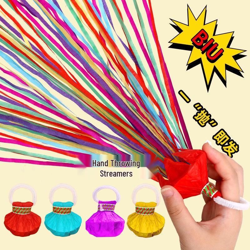 Handheld Ribbon Confetti Poppers - Colorful Wedding & Party Streamers