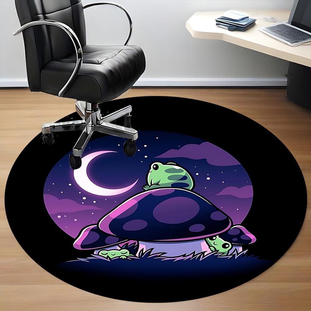 1pc Turtle Moon Office Round Area Rug, Under Office Chairs Bedroom Living Room Home Decor, Room Deco, Available In Various Sizes