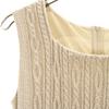 FOXEY Made in Japan Linen Blend No sleeve Knit switching Gathered one piece Women Used
